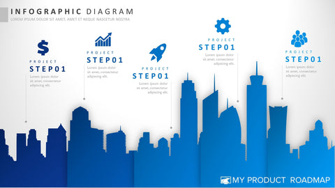 Five Stage Creative Powerpoint Strategy Infographic Slide Design