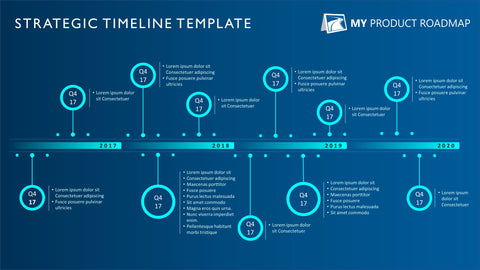 Eleven Phase Bright Creative Timeline Slide