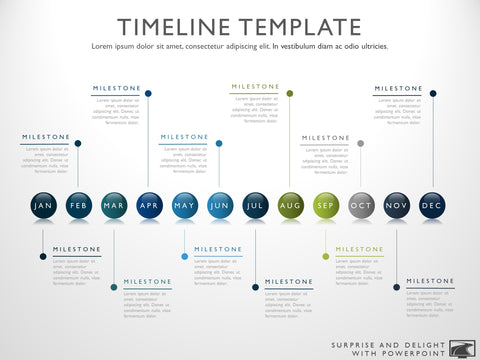 Timeline template for Powerpoint. Great project management tools to help you create a timeline to support your project plan.