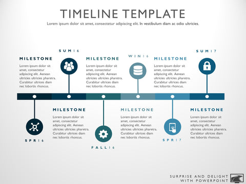 Timeline template for Powerpoint. Great project management tools to help you create a timeline to support your project plan.