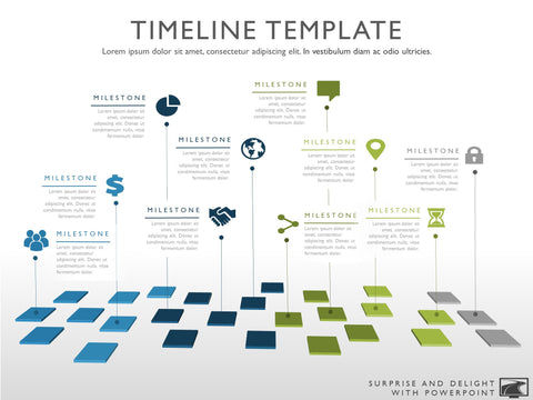 Timeline template for Powerpoint. Great project management tools to help you create a timeline to support your project plan.