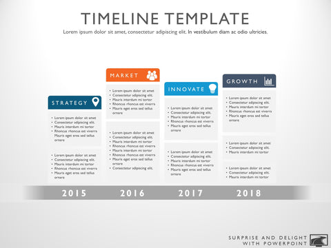 Timeline template for Powerpoint. Great project management tools to help you create a timeline to support your project plan.