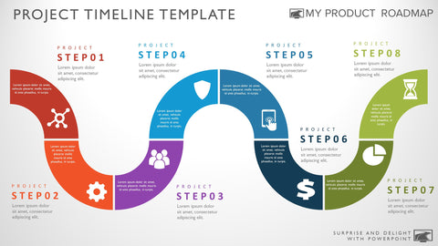 Timeline template for Powerpoint. Great project management tools to help you create a timeline to support your project plan.