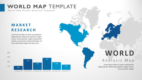 World Presentation Powerpoint Map Slide Template