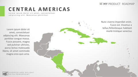 Central Americas Professional Powerpoint Map Design